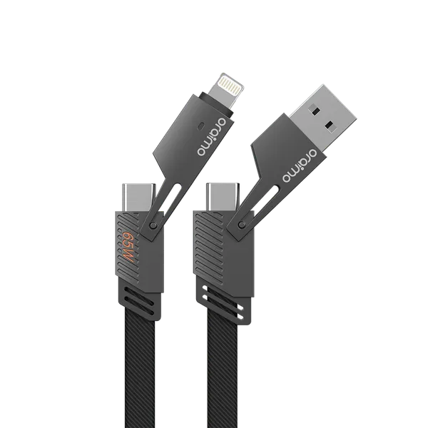 Oraimo SpeedLine 4 65W 4-in-1 Fast Charging Cable – 1 Meter Multi-Connector Cable